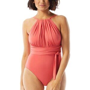 NWT Contours by Coco Reef Women's Belted One-Piece Swimsuit (14/38C, Bloom)